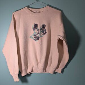 Cream Color Floral Sweatshirt Women's